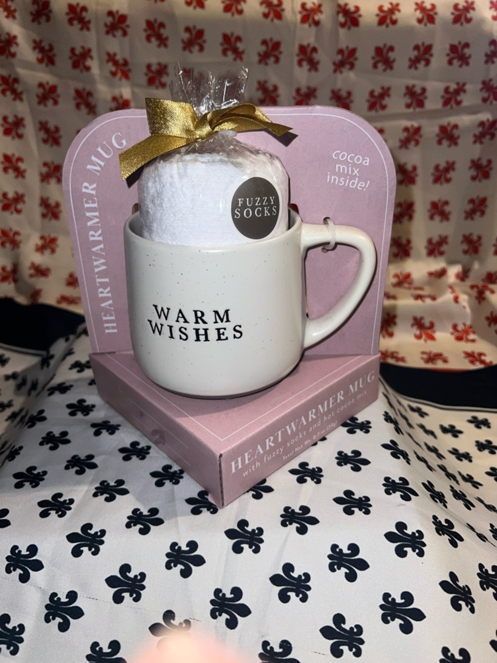 Warm Wishes Heartwarmer Mug with Fuzzy Socks & Cocoa - White